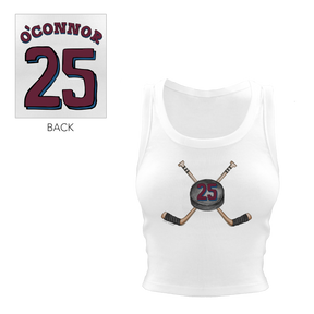 VIP NHL Cross Sticks w/ Name, Number - Crop Tank - Tiny Turnip