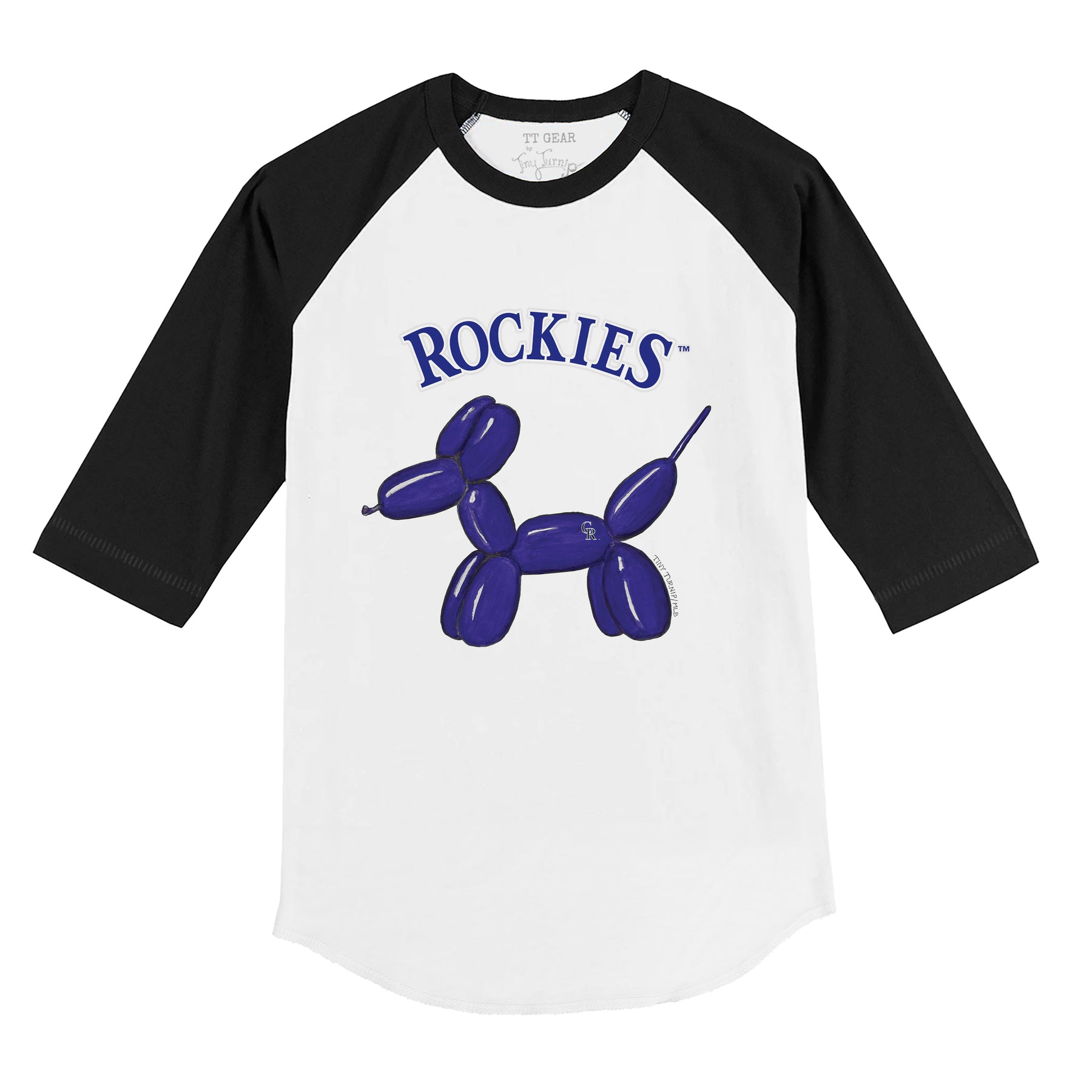 Colorado Rockies Balloon Dog 3/4 Black Sleeve Raglan