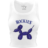 Colorado Rockies Balloon Dog Crop Tank - Tiny Turnip