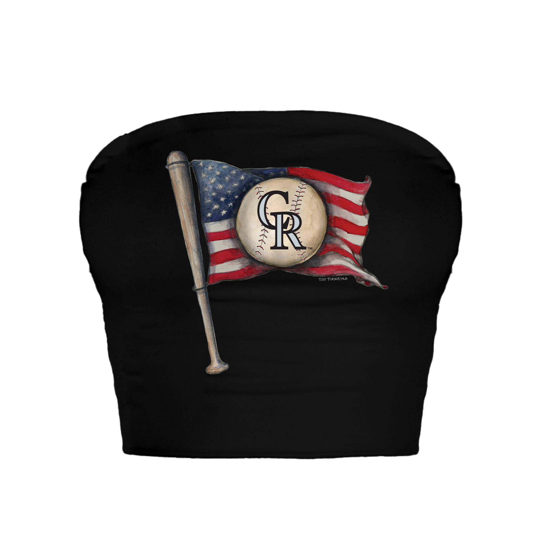 Colorado Rockies Baseball Flag Crop Tube Top