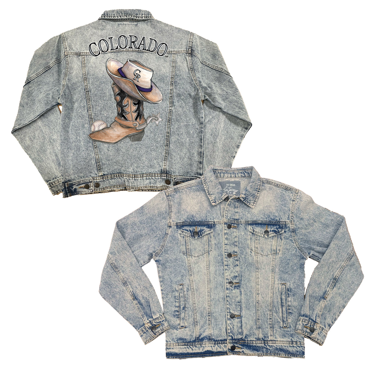 Colorado Rockies Cowboy Boot Boyfriend Denim Jacket