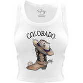 Colorado Rockies Cowboy Boot Crop Tank - Tiny Turnip