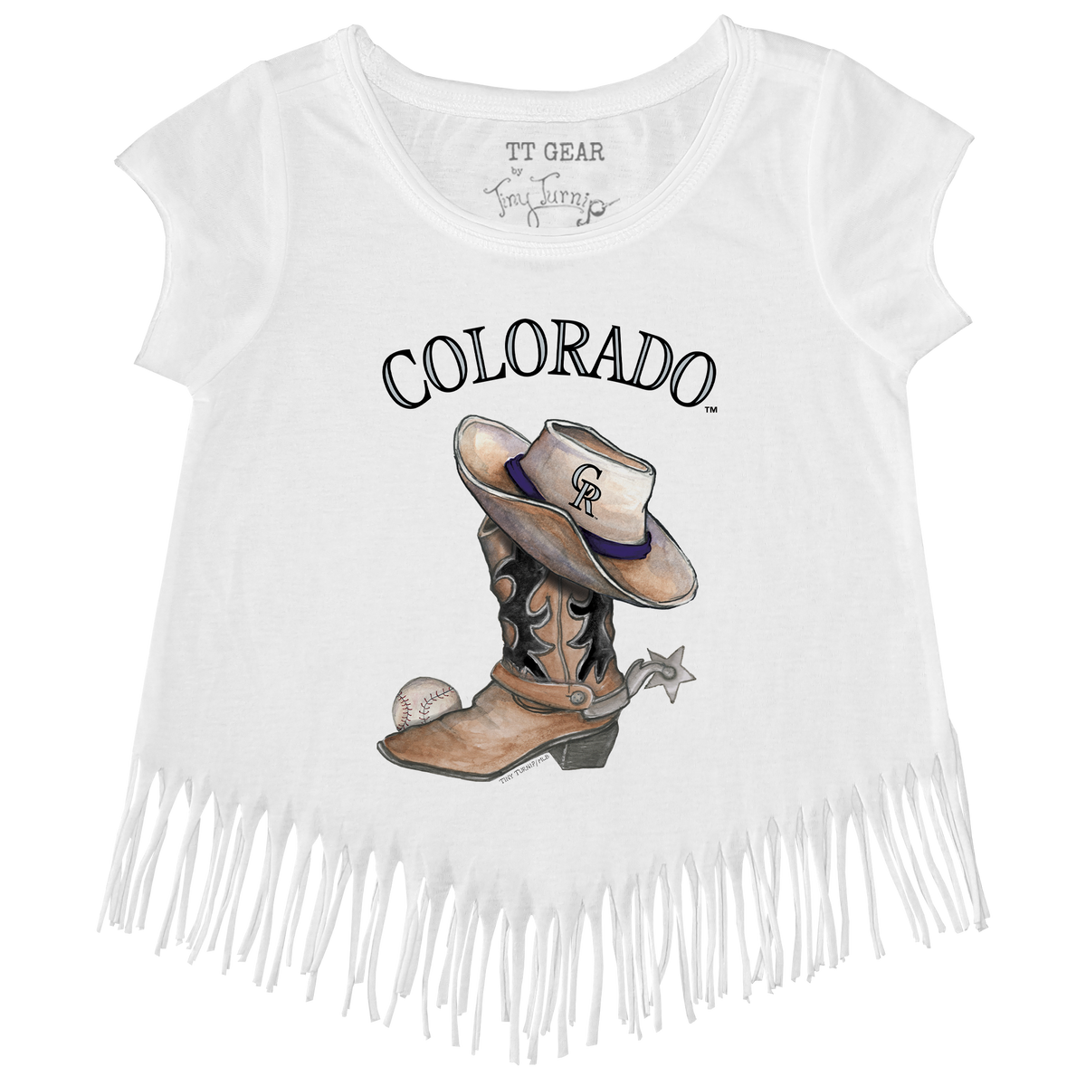 Colorado Rockies Cowboy Boot Fringe Tee