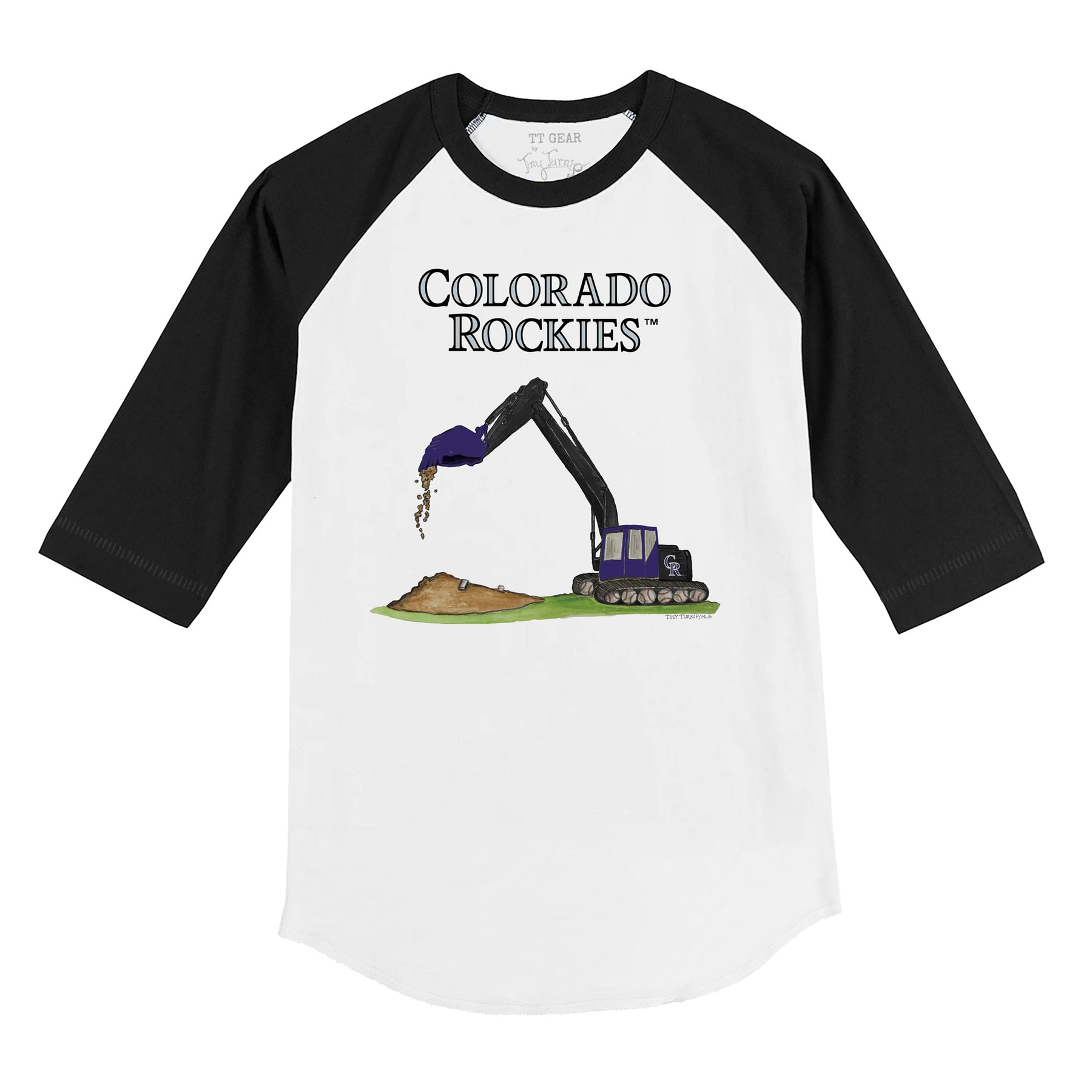 Colorado Rockies Excavator 3/4 Black Sleeve Raglan