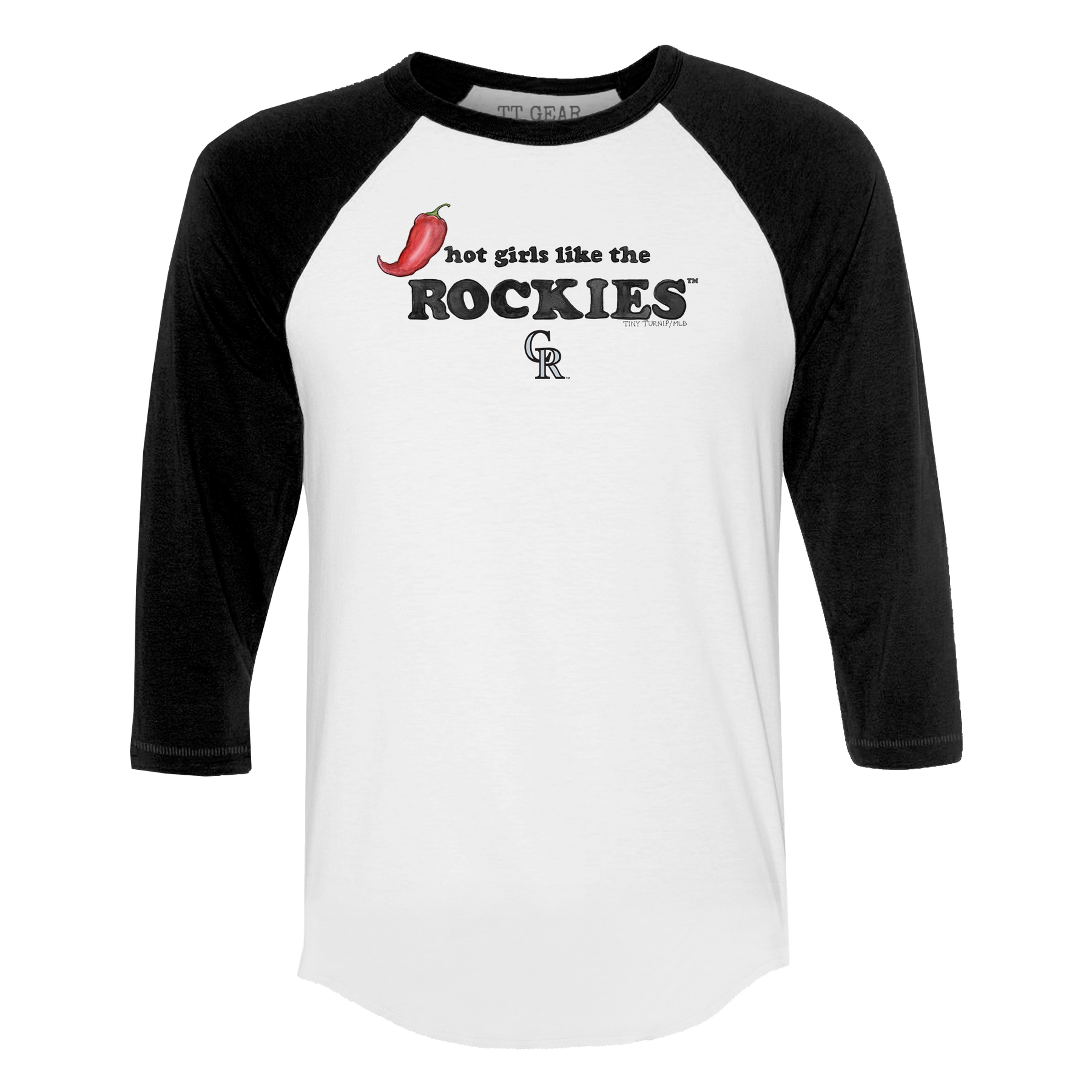 Colorado Rockies Hot Girls 3/4 Black Sleeve Raglan