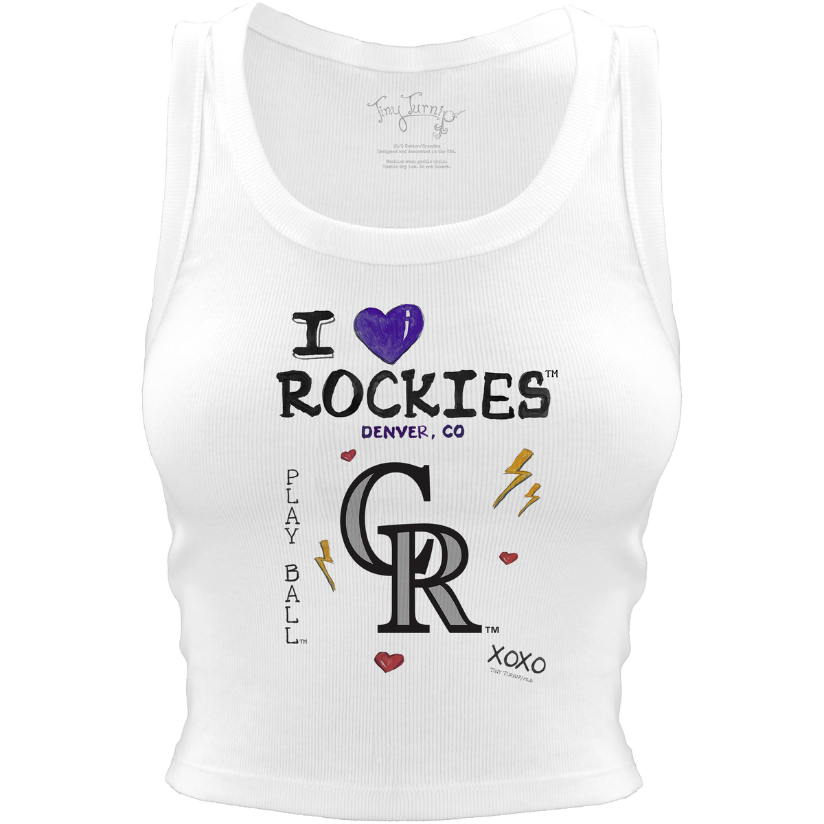 Colorado Rockies I Heart Team Crop Tank - Tiny Turnip