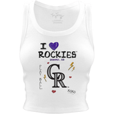Colorado Rockies I Heart Team Crop Tank - Tiny Turnip