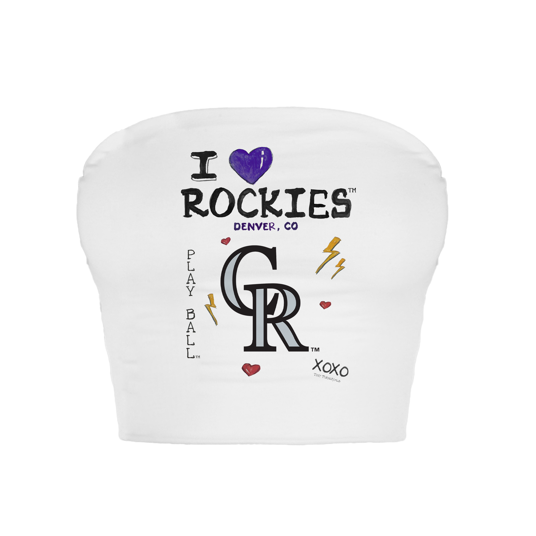 Colorado Rockies I Heart Rockies Crop Tube Top
