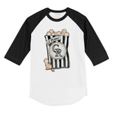 Colorado Rockies Lil' Peanut 3/4 Black Sleeve Raglan