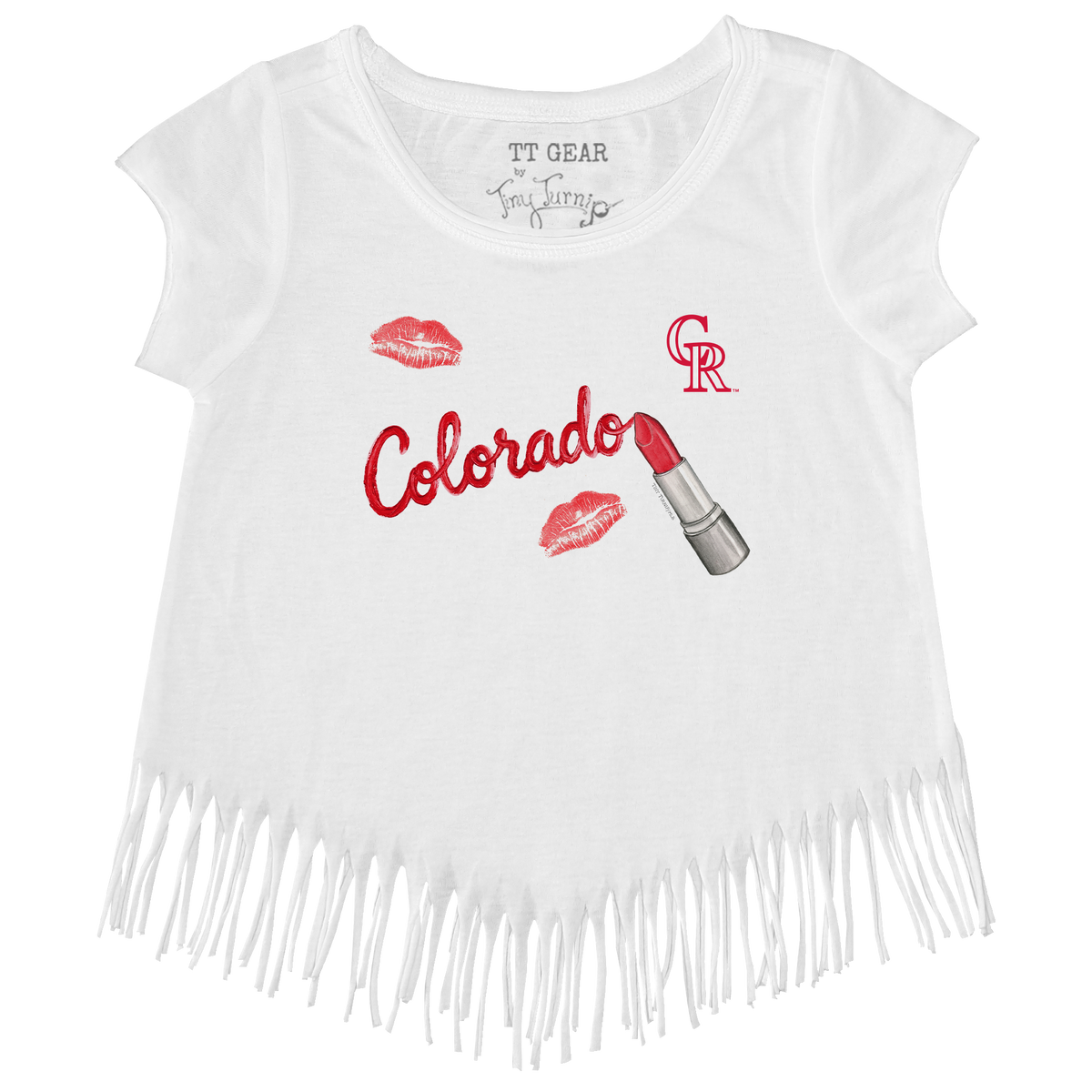 Colorado Rockies Lipstick Fringe Tee - Tiny Turnip