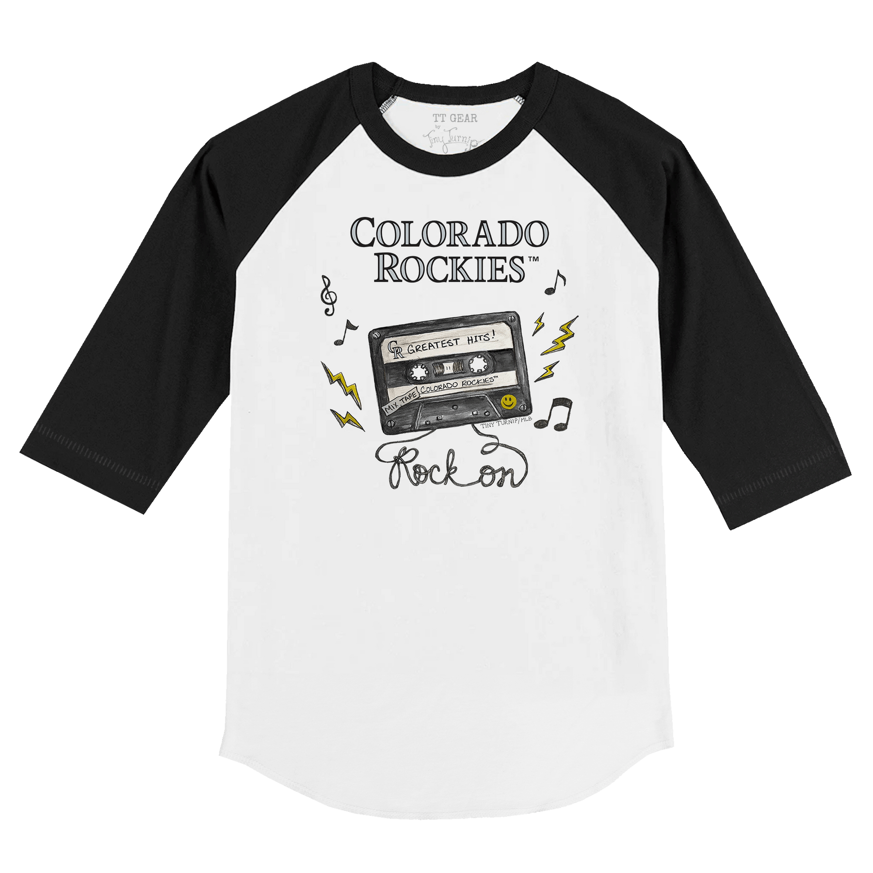 Colorado Rockies Mixtape 3/4 Black Sleeve Raglan