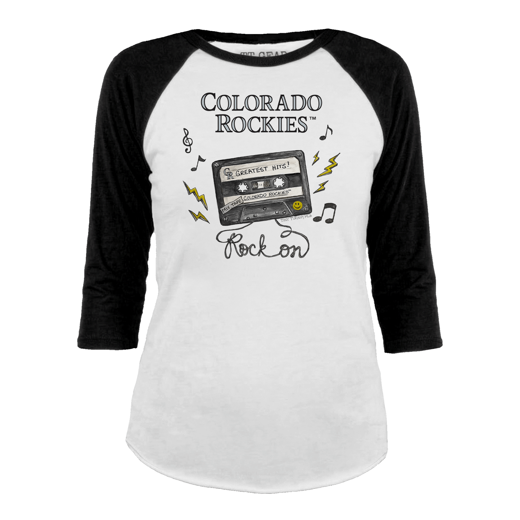 Colorado Rockies Mixtape 3/4 Black Sleeve Raglan