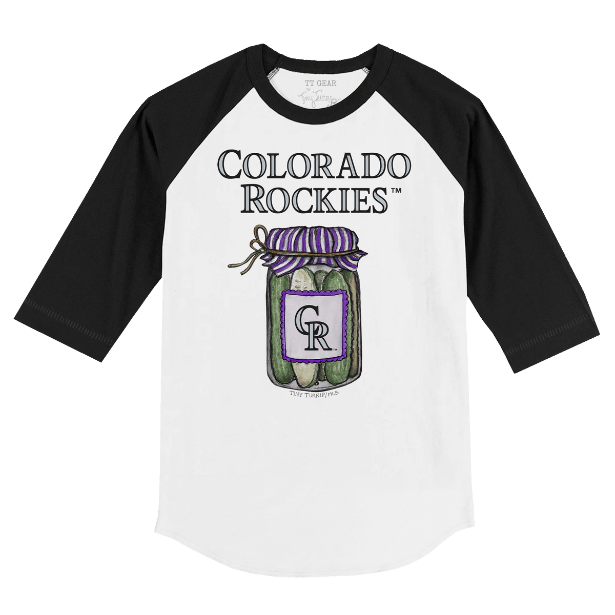 Colorado Rockies Pickle Jar 3/4 Black Sleeve Raglan
