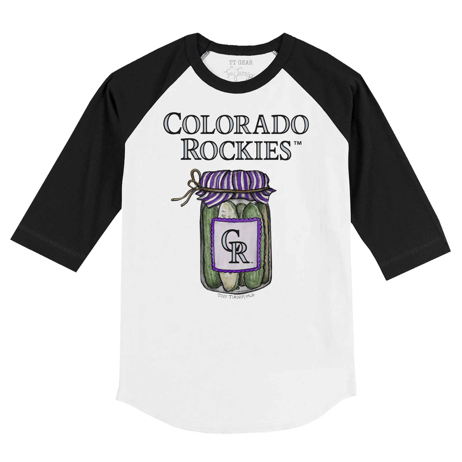 Colorado Rockies Pickle Jar 3/4 Black Sleeve Raglan