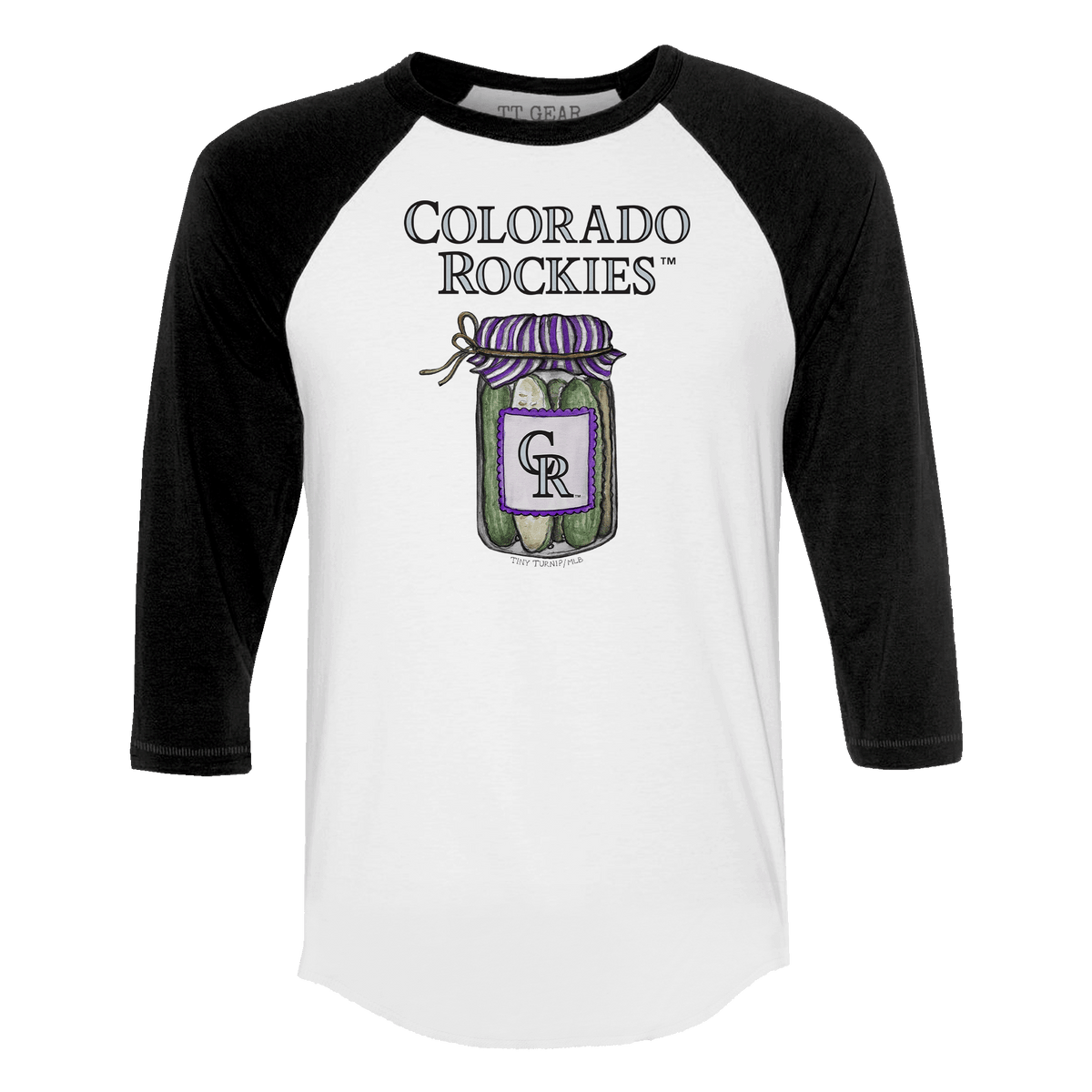 Colorado Rockies Pickle Jar 3/4 Black Sleeve Raglan