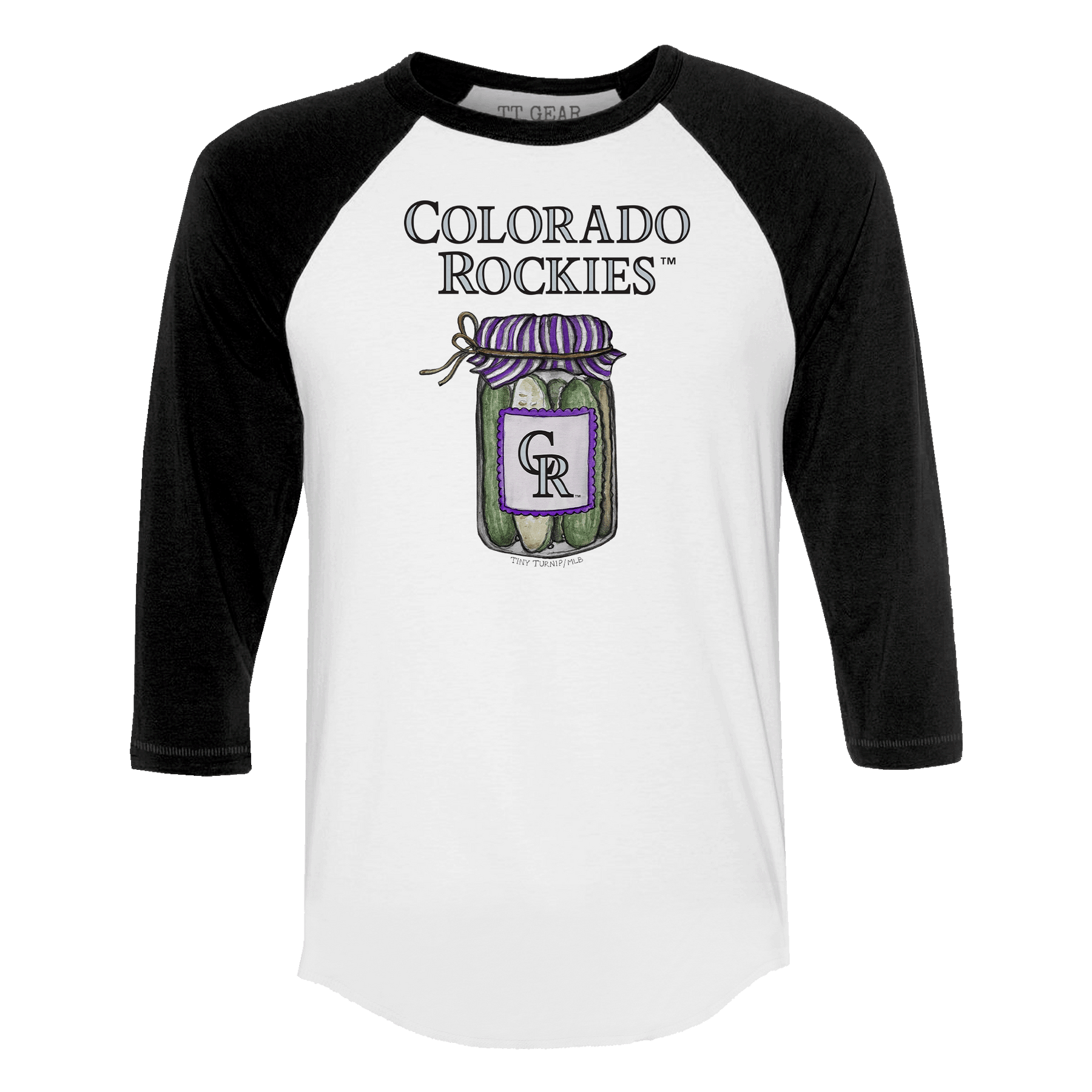 Colorado Rockies Pickle Jar 3/4 Black Sleeve Raglan