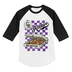 Colorado Rockies Pizza 3/4 Black Sleeve Raglan