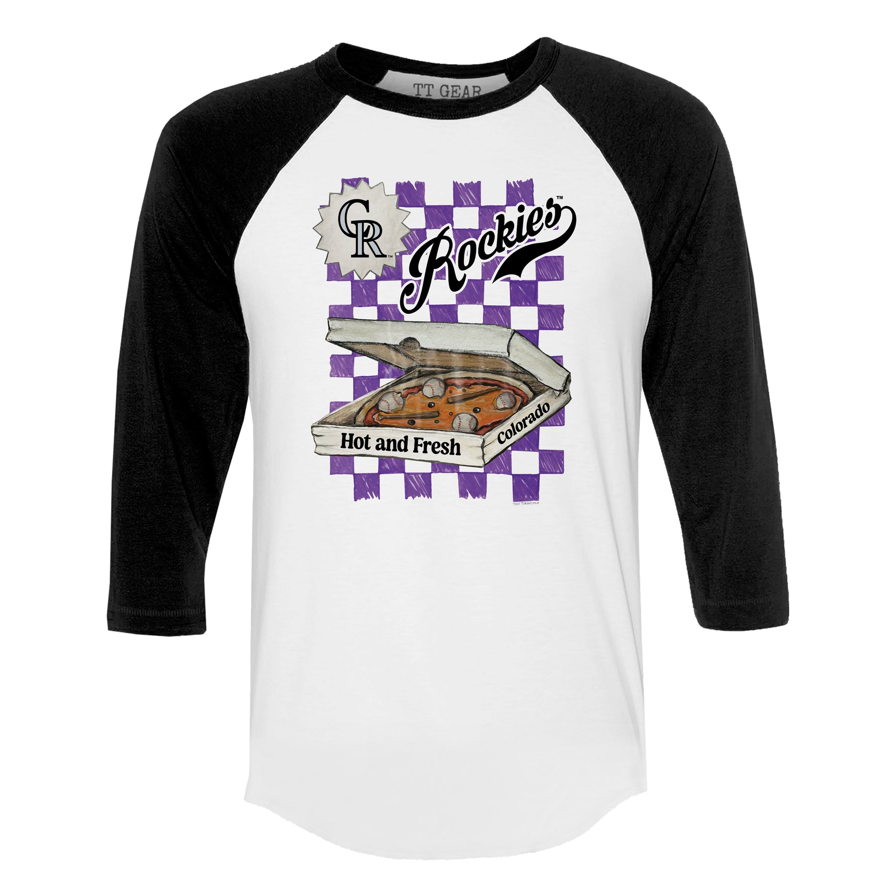 Colorado Rockies Pizza 3/4 Black Sleeve Raglan