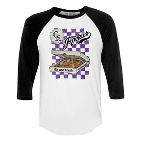 Colorado Rockies Pizza 3/4 Black Sleeve Raglan