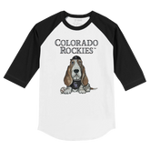 Colorado Rockies Puddy 3/4 Black Sleeve Raglan - Tiny Turnip