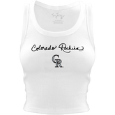 Colorado Rockies Logo Script Crop Tank - Tiny Turnip