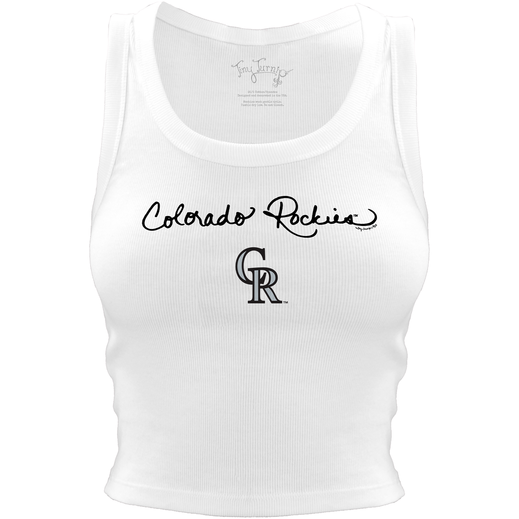 Colorado Rockies Logo Script Crop Tank - Tiny Turnip