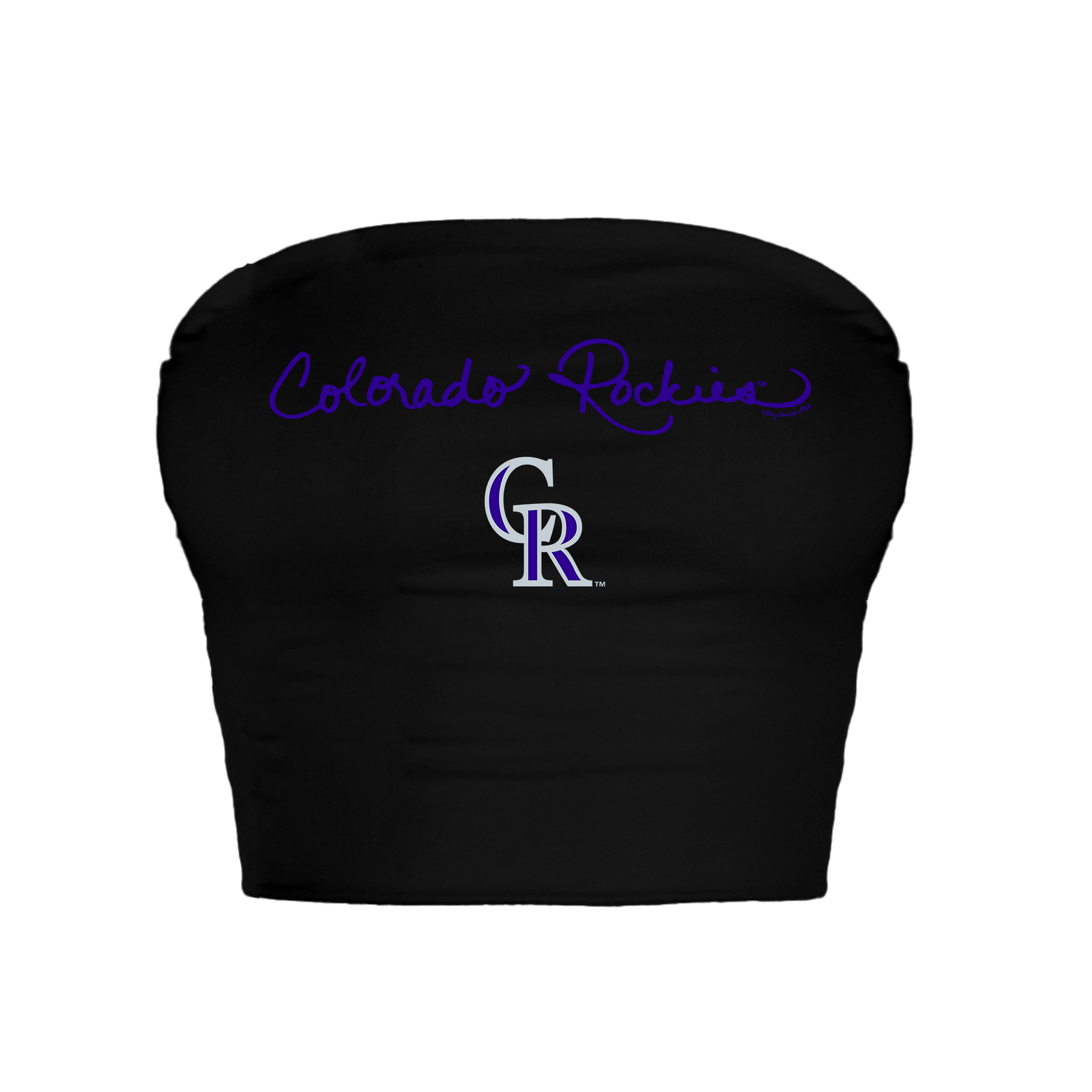 Colorado Rockies Logo Script Crop Tube Top