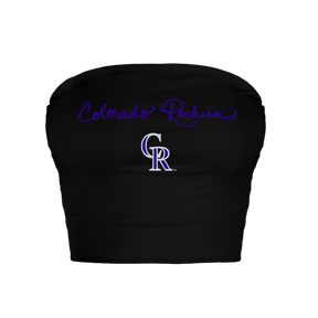 Colorado Rockies Logo Script Crop Tube Top