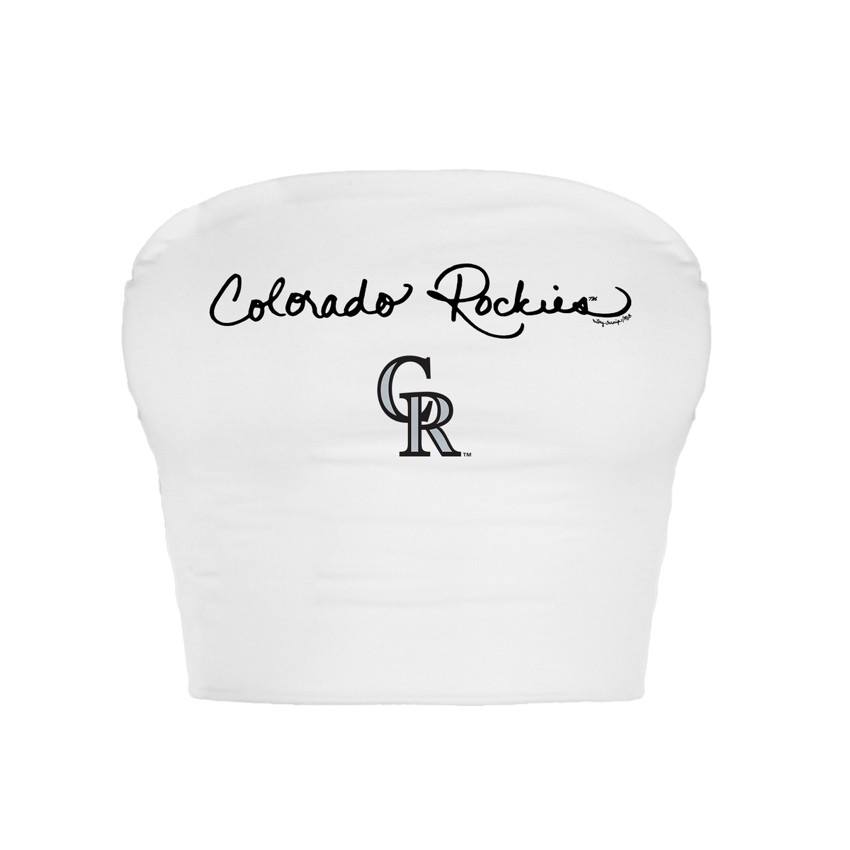 Colorado Rockies Logo Script Crop Tube Top
