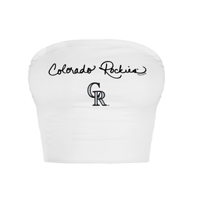 Colorado Rockies Logo Script Crop Tube Top