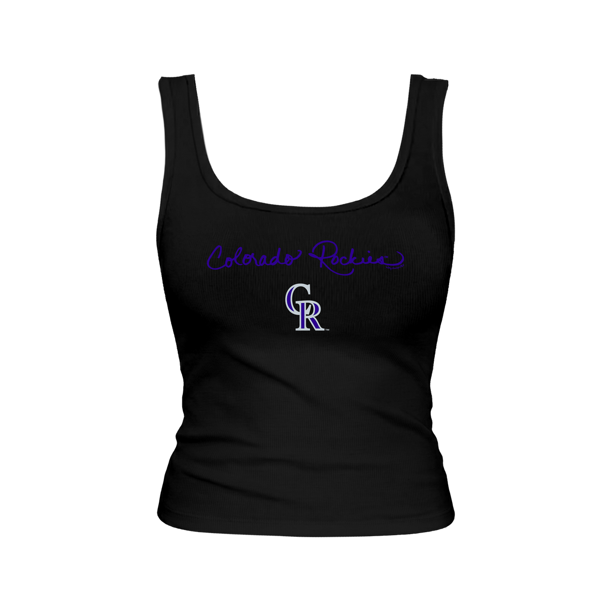 Colorado Rockies Logo Script Emmy Tank