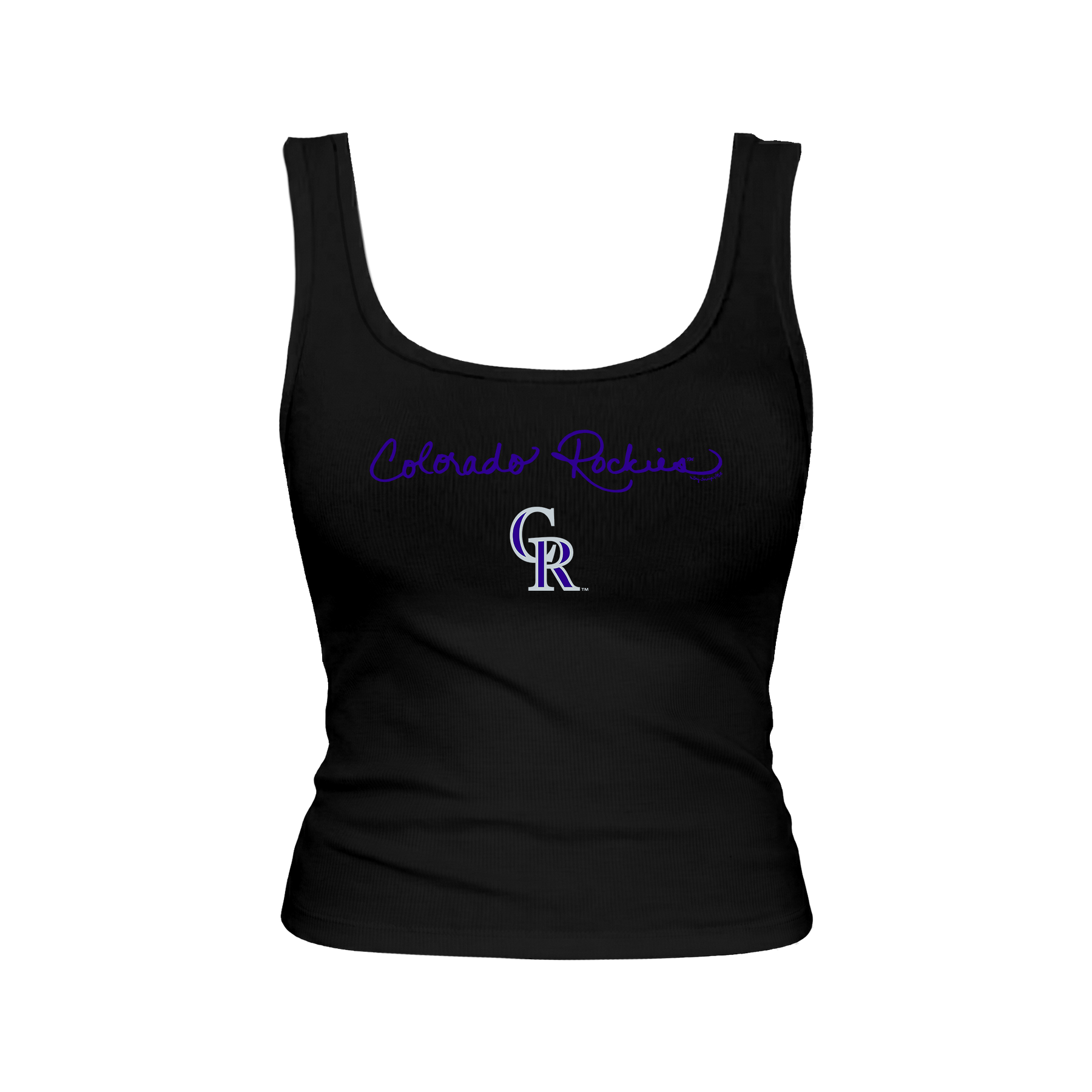 Colorado Rockies Logo Script Emmy Tank