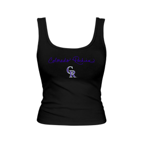 Colorado Rockies Logo Script Emmy Tank