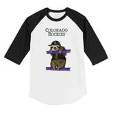 Colorado Rockies Sloth 3/4 Black Sleeve Raglan