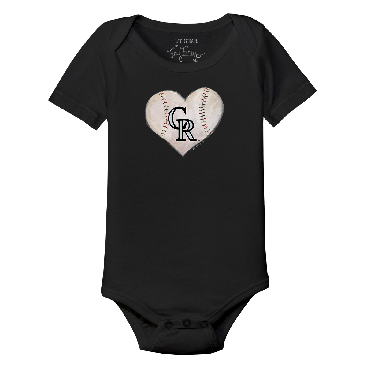 Colorado Rockies Stitched Heart Short Sleeve Snapper - Tiny Turnip