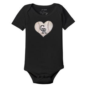Colorado Rockies Stitched Heart Short Sleeve Snapper - Tiny Turnip