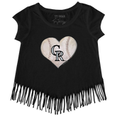 Colorado Rockies Stitched Heart Fringe Tee - Tiny Turnip
