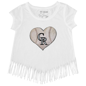Colorado Rockies Stitched Heart Fringe Tee - Tiny Turnip