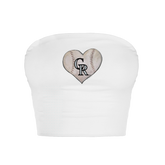 Colorado Rockies Stitched Heart Crop Tube Top - Tiny Turnip