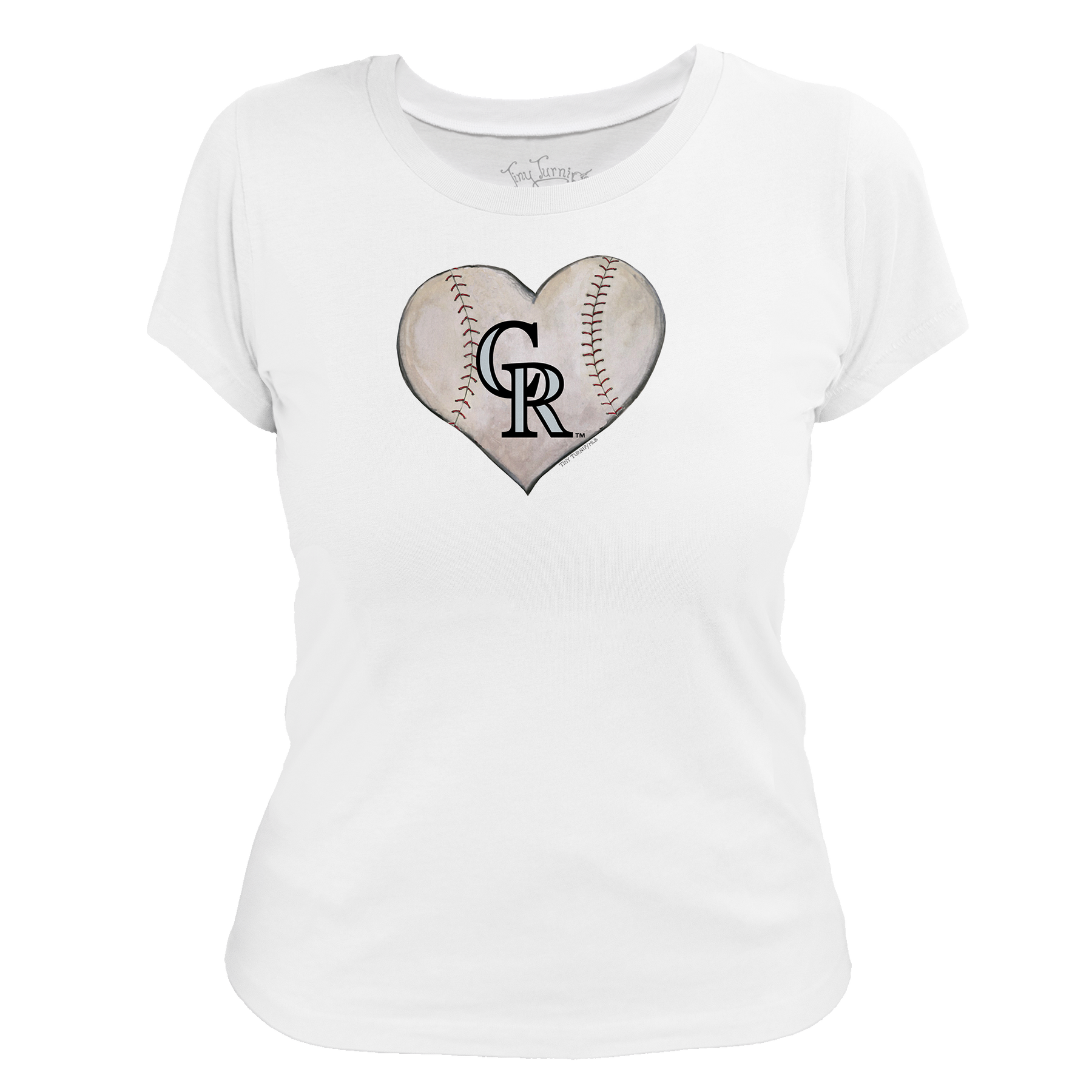 Colorado Rockies Stitched Heart Women's Tee Shirt - Tiny Turnip