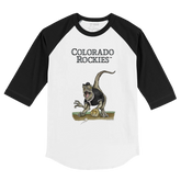 Colorado Rockies Velociraptor 3/4 Black Sleeve Raglan