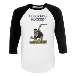 Colorado Rockies Velociraptor 3/4 Black Sleeve Raglan