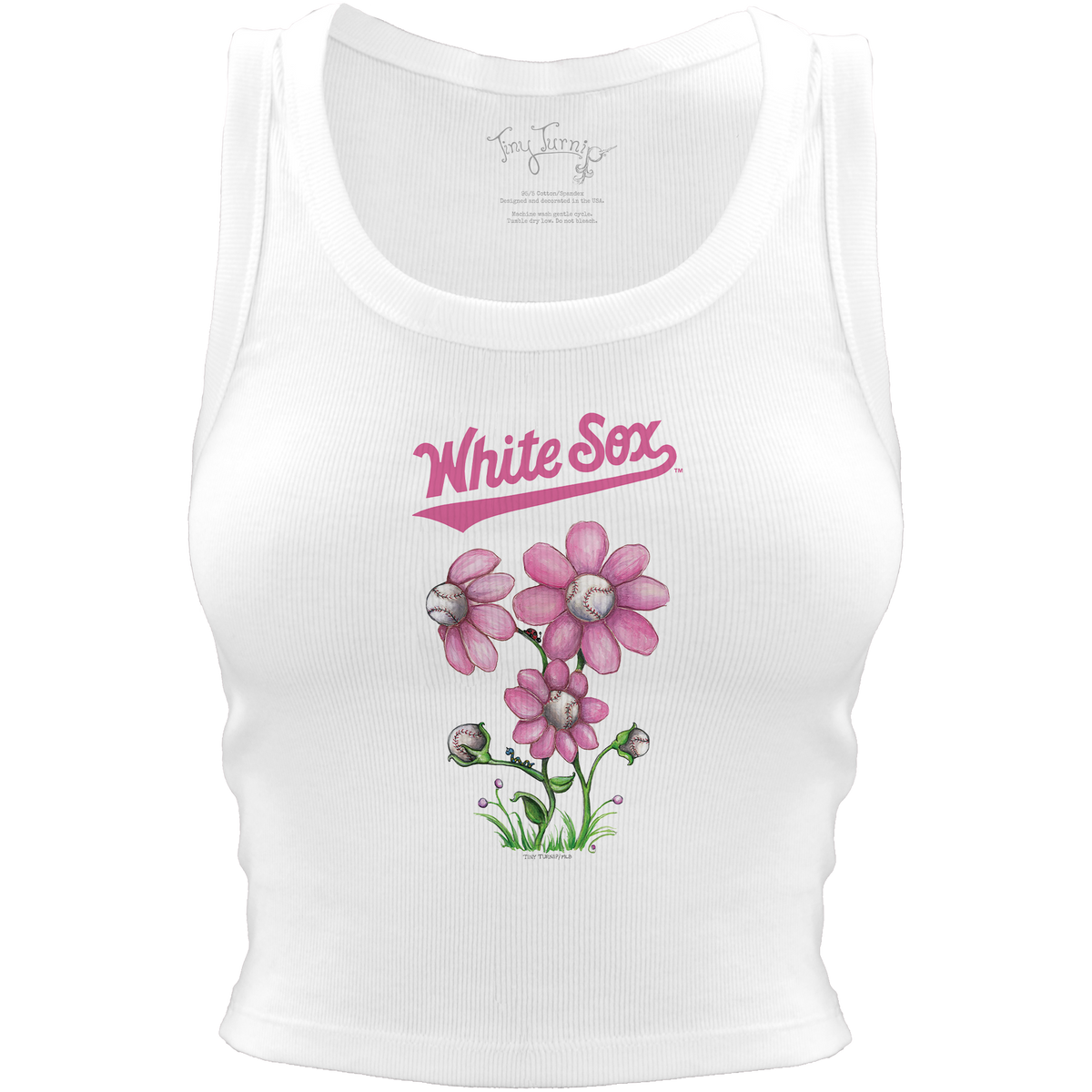 Chicago White Sox Blooming Baseballs Crop Tank - Tiny Turnip