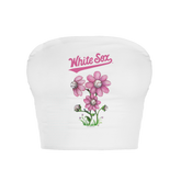 Chicago White Sox Blooming Baseballs Crop Tube Top - Tiny Turnip
