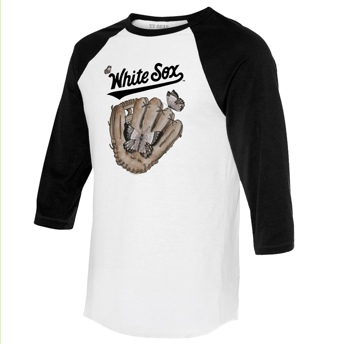 Chicago White Sox Butterfly Glove 3/4 Black Sleeve Raglan