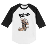 Chicago White Sox Cowboy Boot 3/4 Black Sleeve Raglan