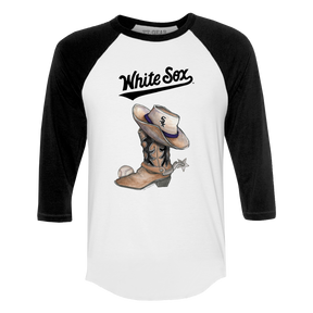 Chicago White Sox Cowboy Boot 3/4 Black Sleeve Raglan