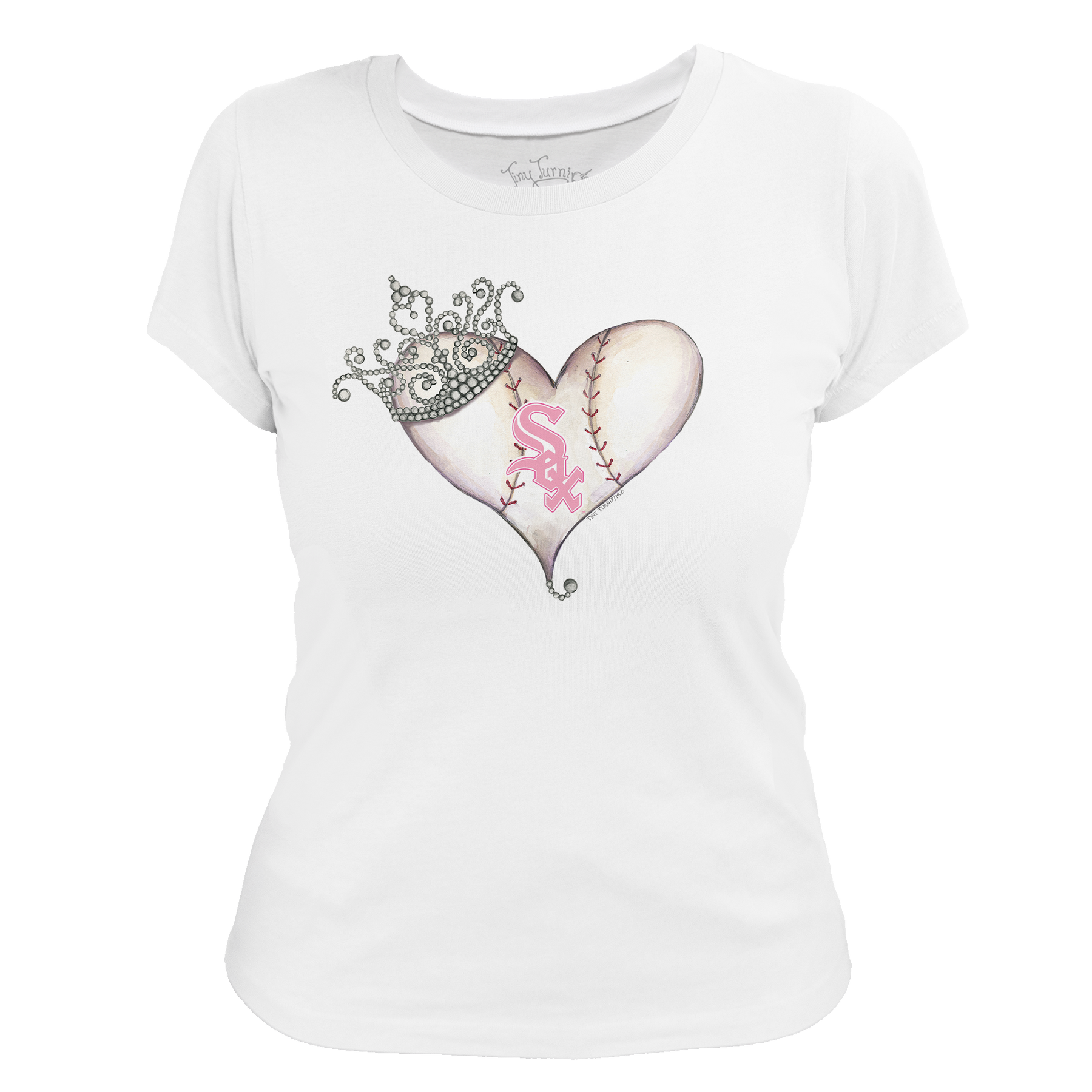 Chicago White Sox Tiara Heart Tee Shirt - Tiny Turnip