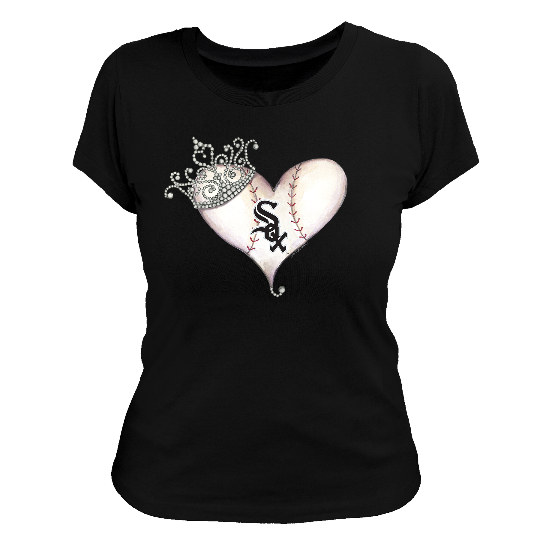 Chicago White Sox Tiara Heart Tee Shirt - Tiny Turnip