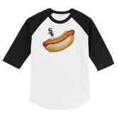 Chicago White Sox Hot Dog 3/4 Black Sleeve Raglan